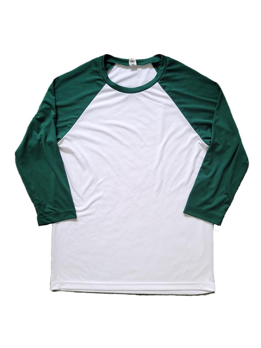 alo Vintage Men’s Small Baseball Raglan Shirt White Green 3/4 Sleeve Athletic